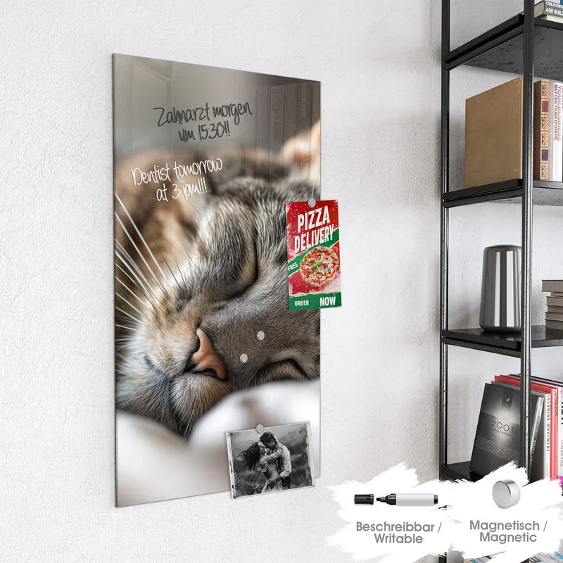 Magnettafel - Schlummernde Katze
