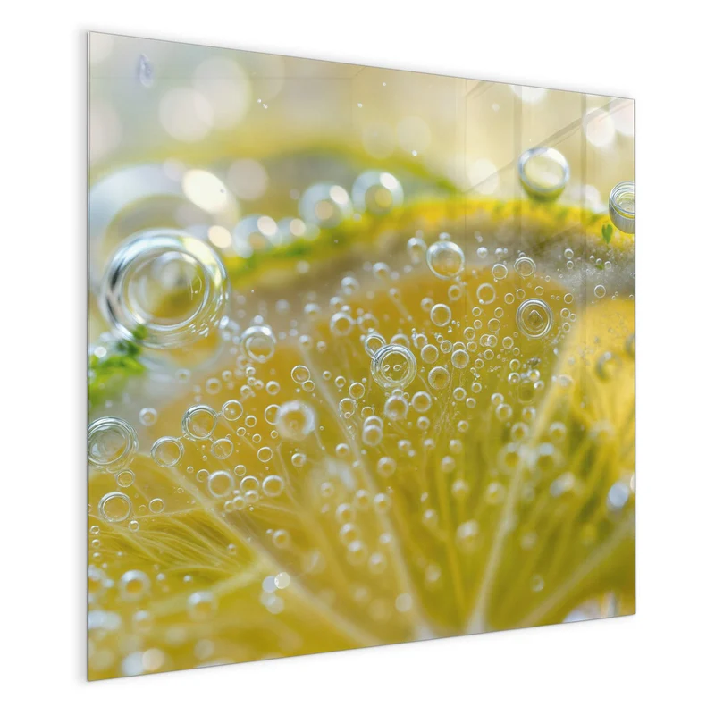 Magnettafel - Zitrone im Sprudel