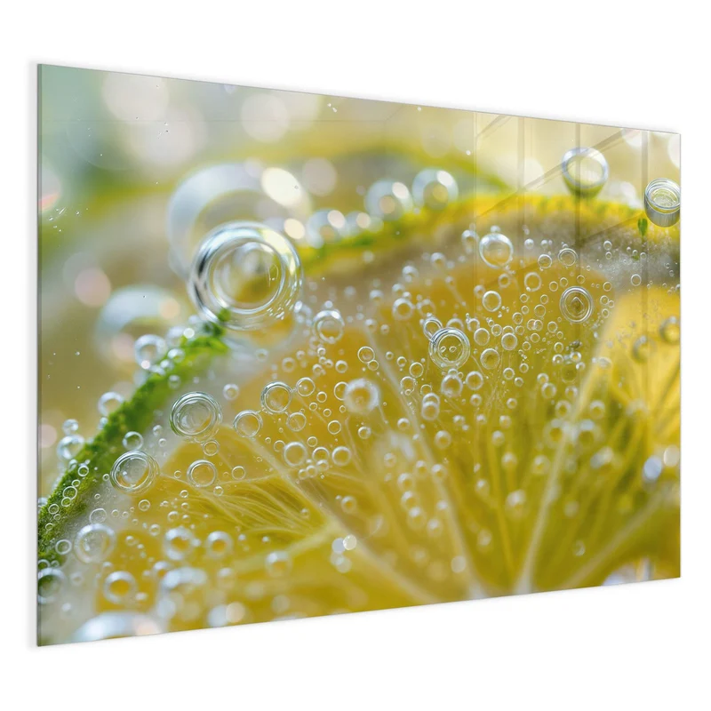 Magnettafel - Zitrone im Sprudel