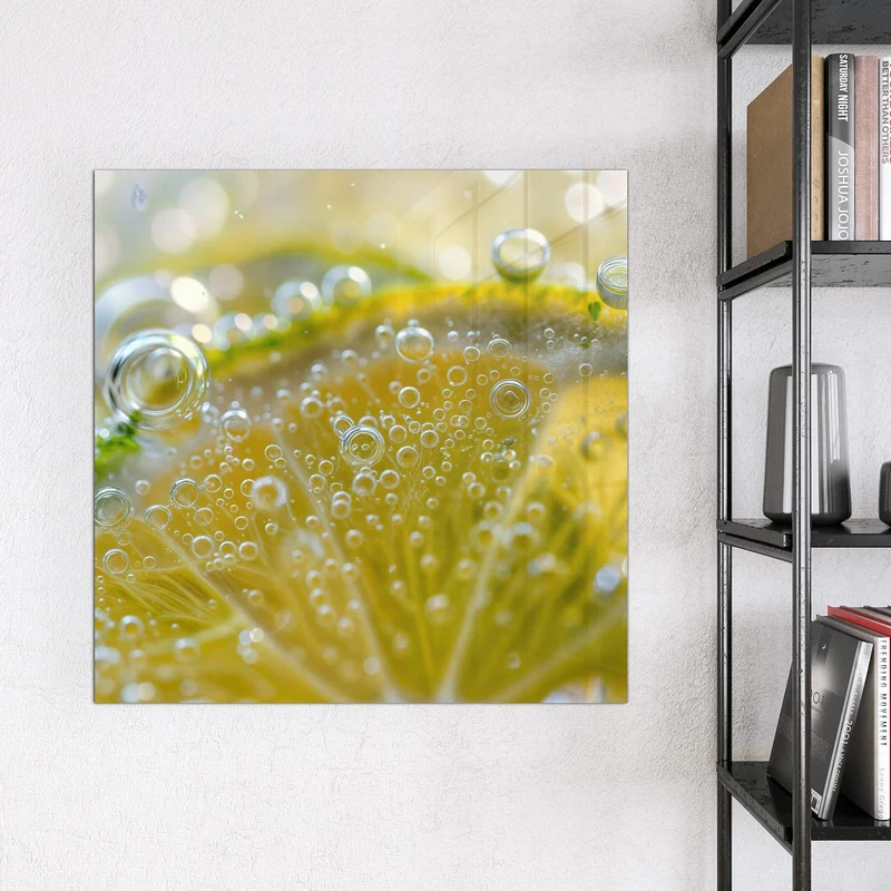 Magnettafel - Zitrone im Sprudel