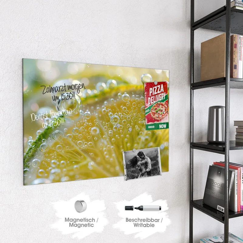 Magnettafel - Zitrone im Sprudel