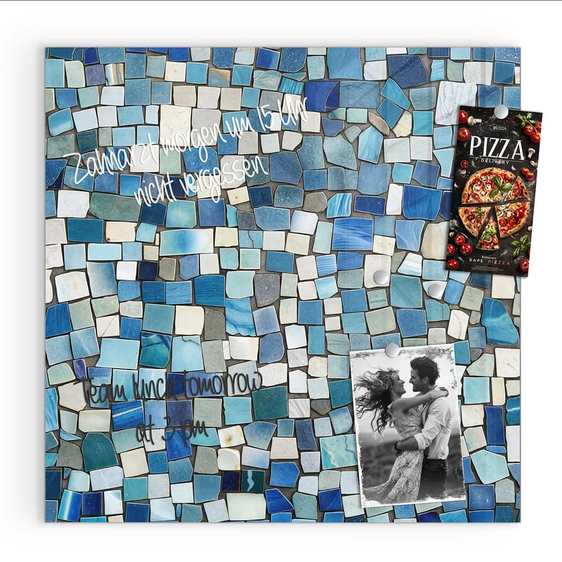 Magnettafel - Blaues Mosaik