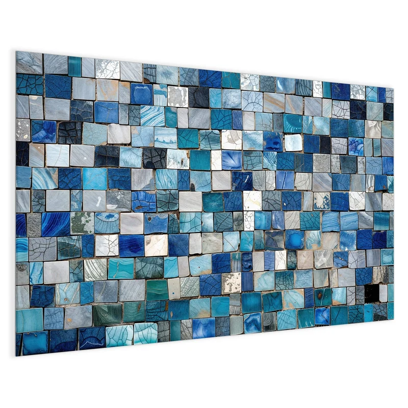 Magnettafel - Blaue Marmorfliesen