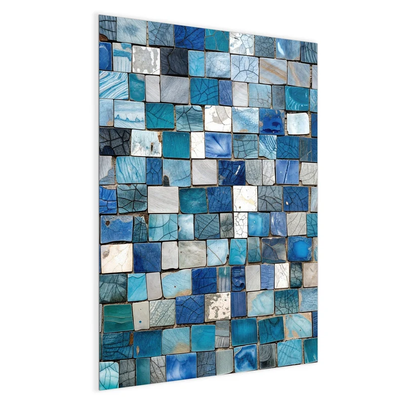 Magnettafel - Blaue Marmorfliesen