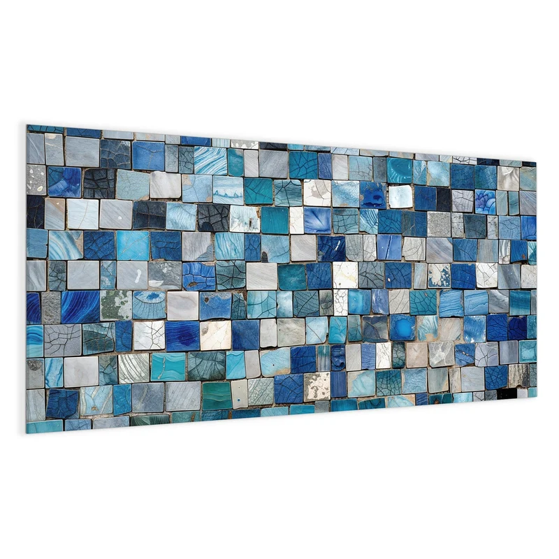 Magnettafel - Blaue Marmorfliesen