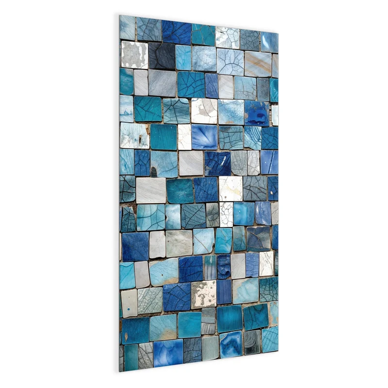 Magnettafel - Blaue Marmorfliesen