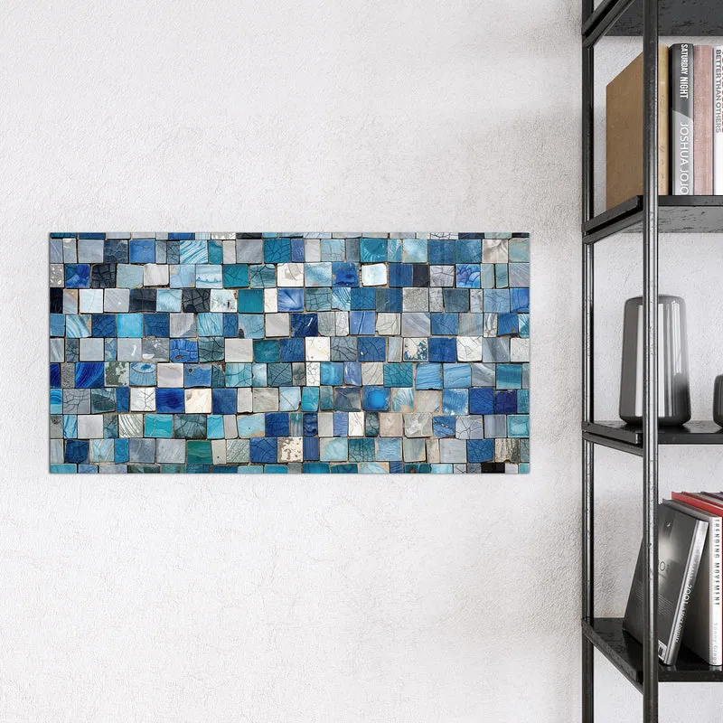 Magnettafel - Blaue Marmorfliesen