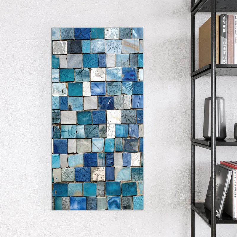 Magnettafel - Blaue Marmorfliesen