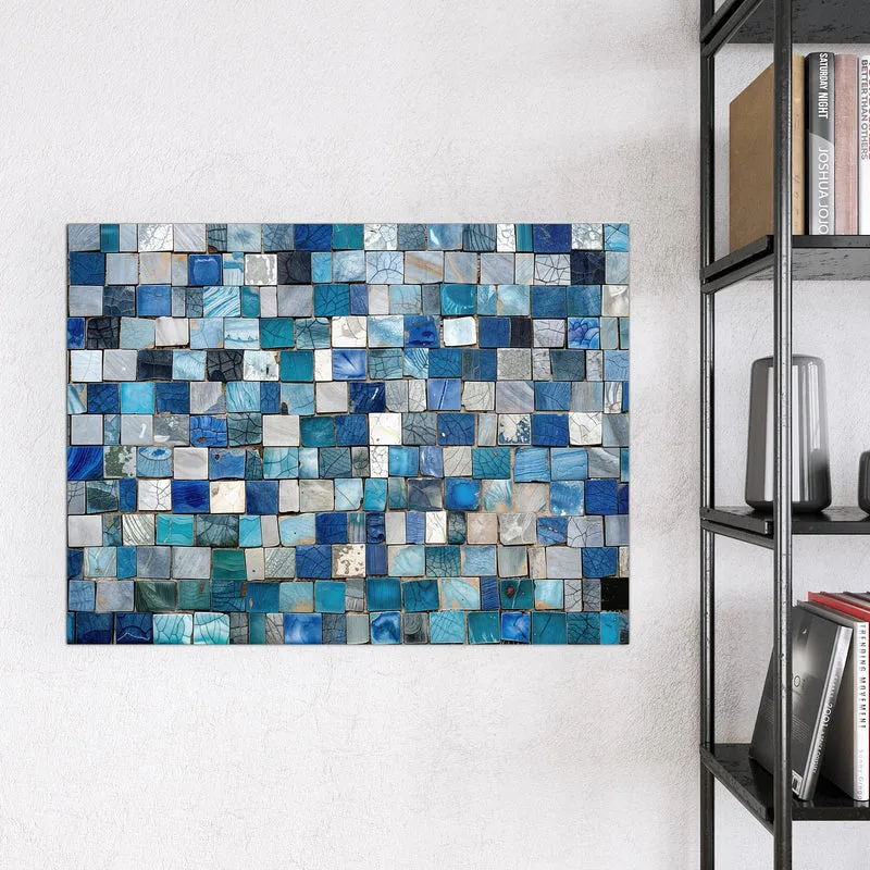 Magnettafel - Blaue Marmorfliesen