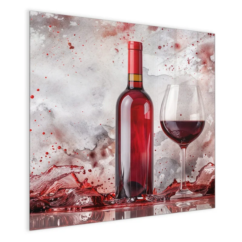 Magnettafel - Weinflasche im Spritzer