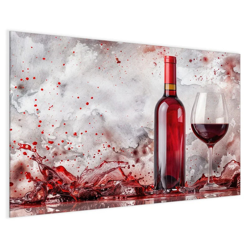 Magnettafel - Weinflasche im Spritzer