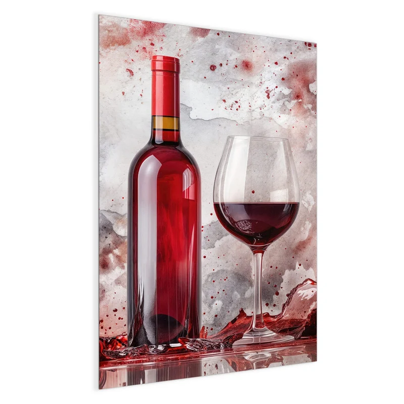 Magnettafel - Weinflasche im Spritzer