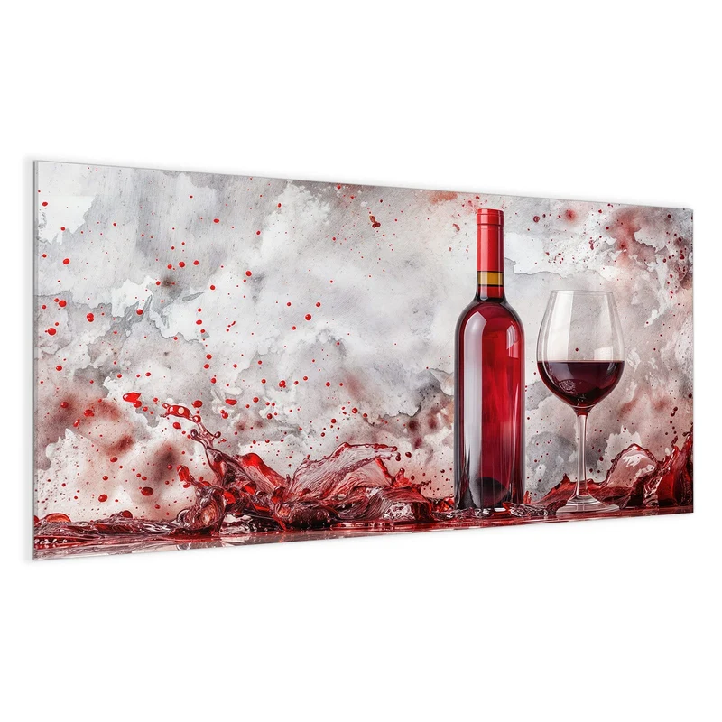 Magnettafel - Weinflasche im Spritzer