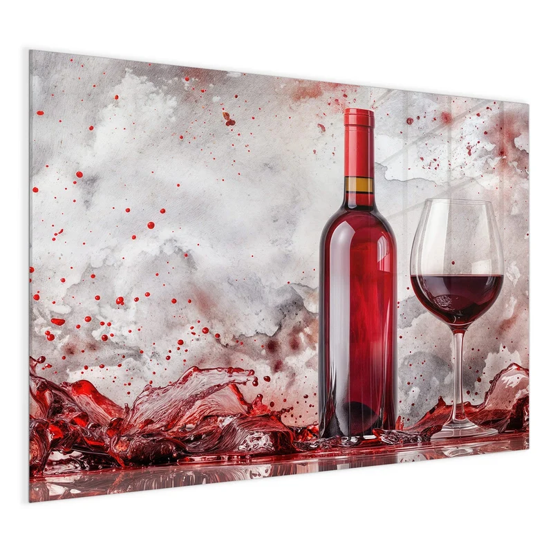 Magnettafel - Weinflasche im Spritzer