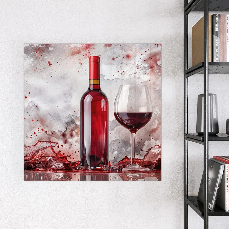 Magnettafel - Weinflasche im Spritzer