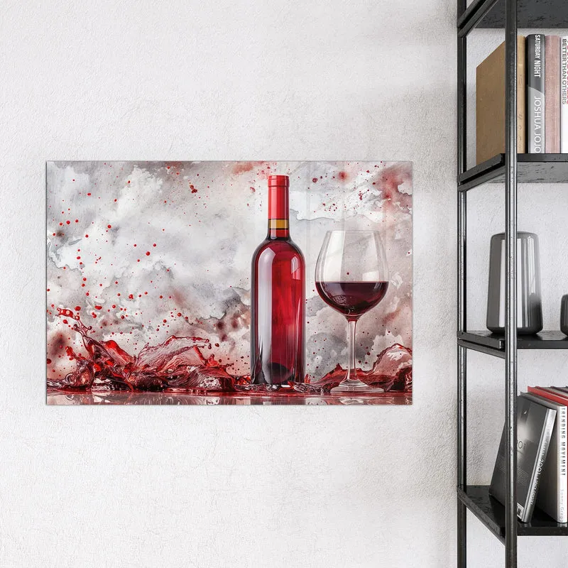 Magnettafel - Weinflasche im Spritzer