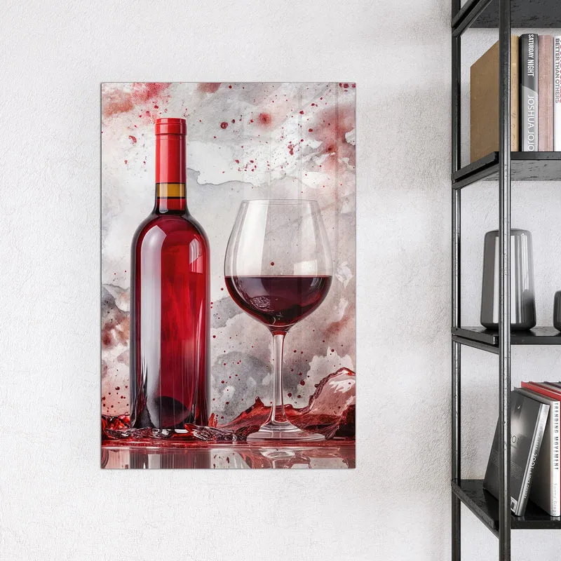 Magnettafel - Weinflasche im Spritzer