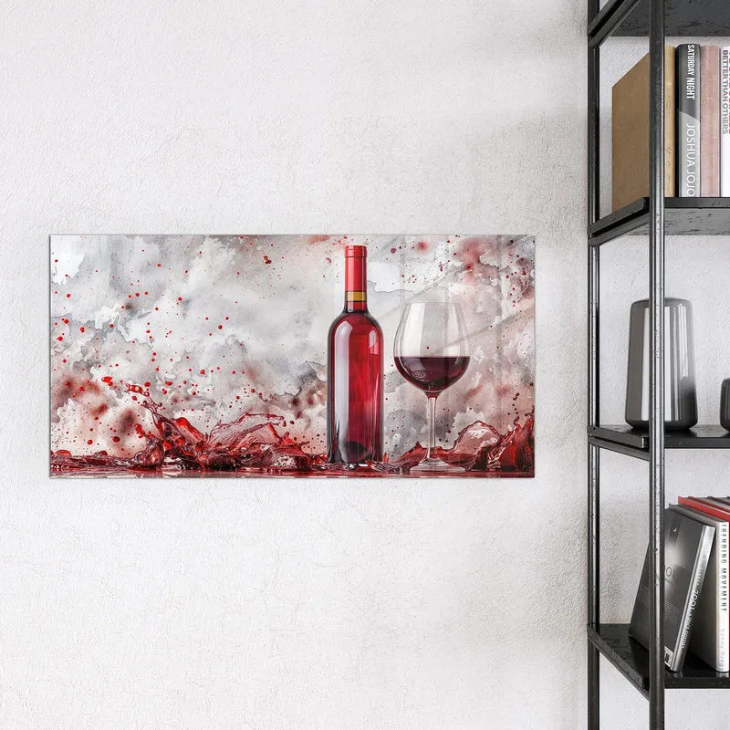 Magnettafel - Weinflasche im Spritzer