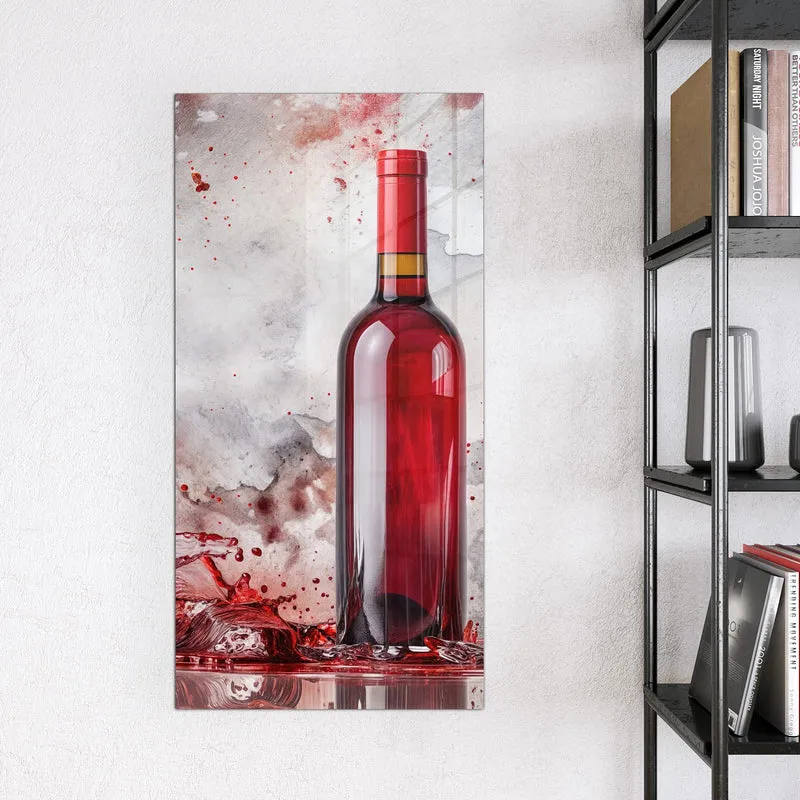 Magnettafel - Weinflasche im Spritzer