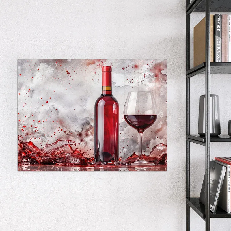 Magnettafel - Weinflasche im Spritzer