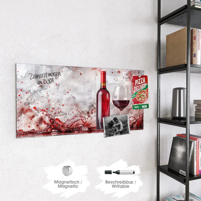 Magnettafel - Weinflasche im Spritzer