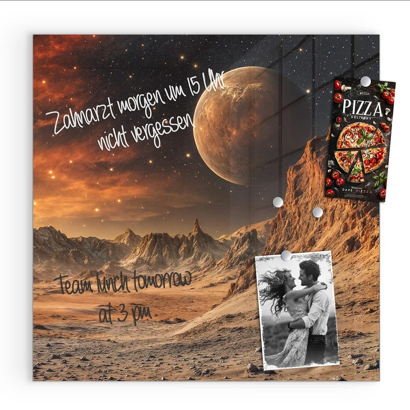 Magnettafel - Planet über der Wüste