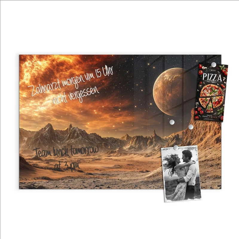 Magnettafel - Planet über der Wüste