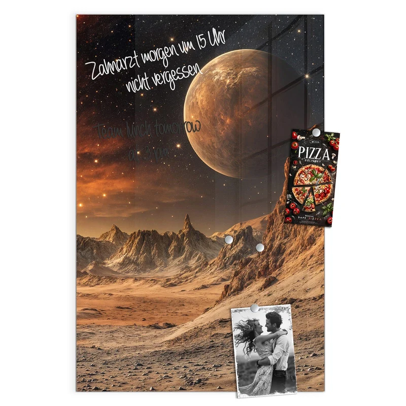 Magnettafel - Planet über der Wüste