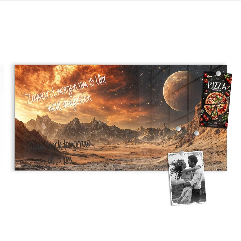 Magnettafel - Planet über der Wüste