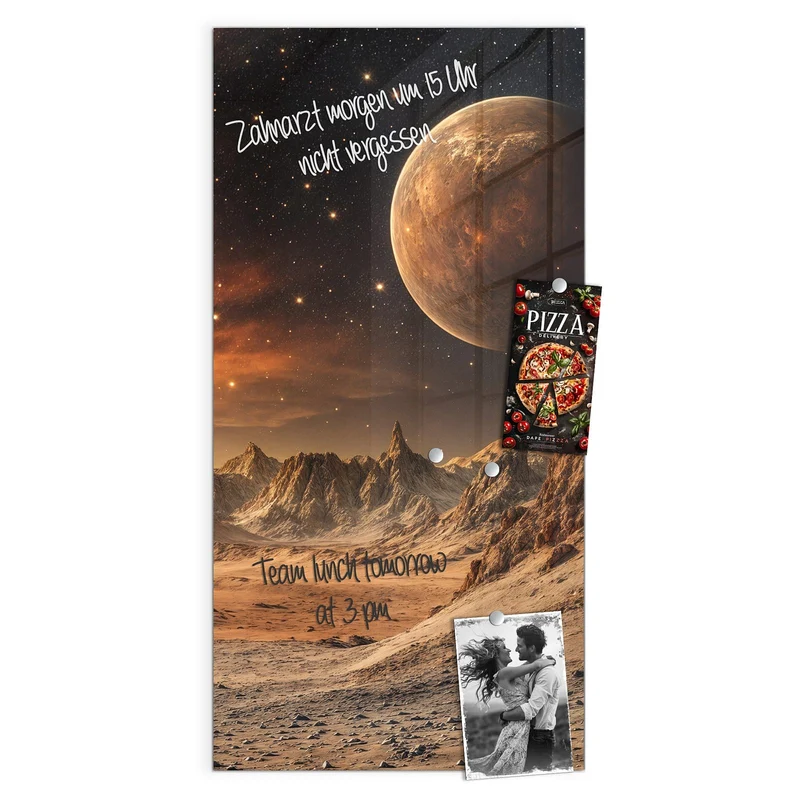 Magnettafel - Planet über der Wüste