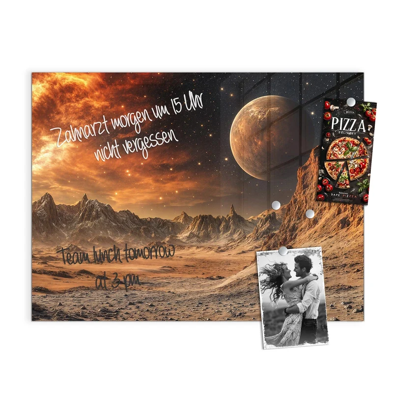 Magnettafel - Planet über der Wüste