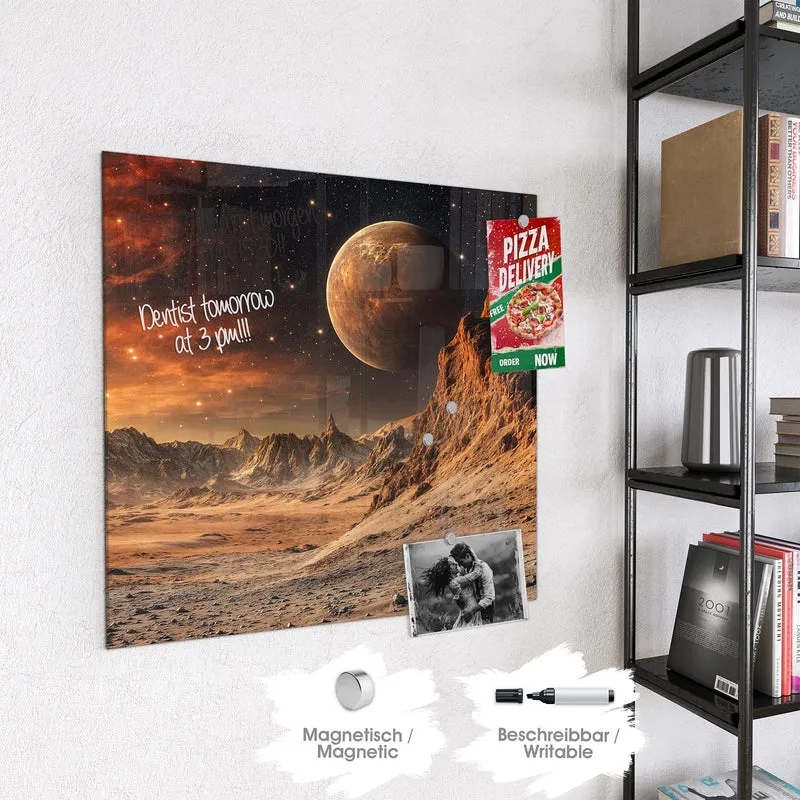 Magnettafel - Planet über der Wüste