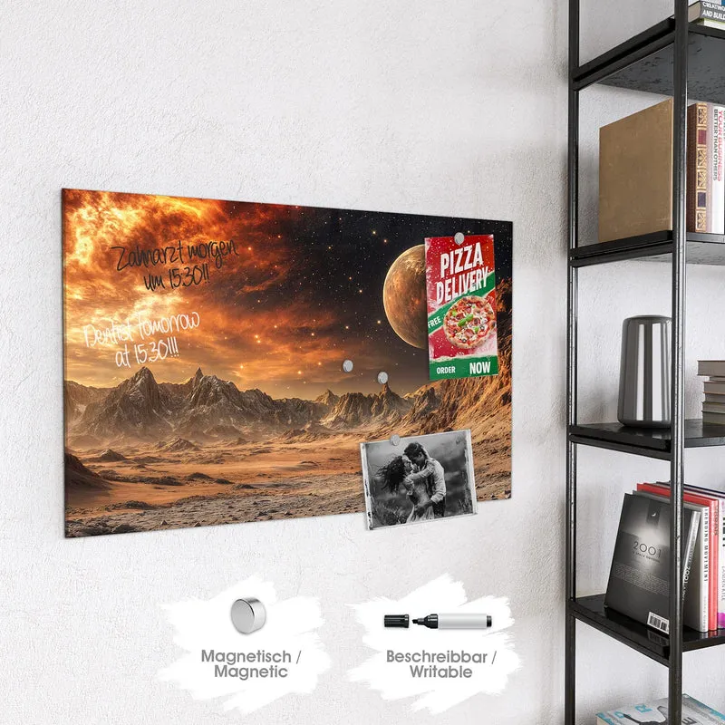 Magnettafel - Planet über der Wüste