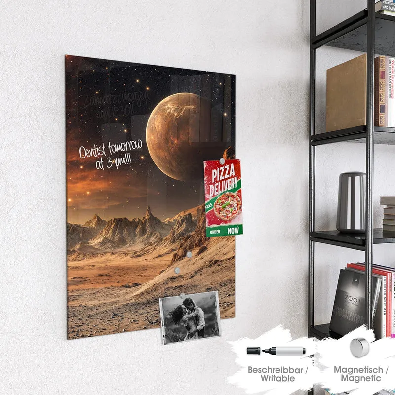 Magnettafel - Planet über der Wüste