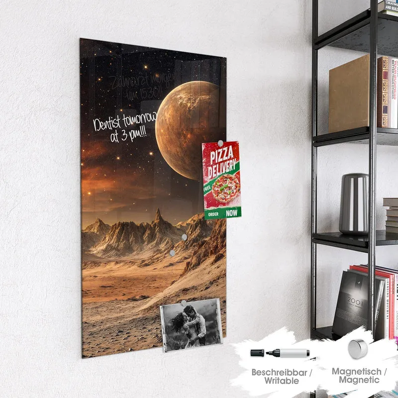 Magnettafel - Planet über der Wüste