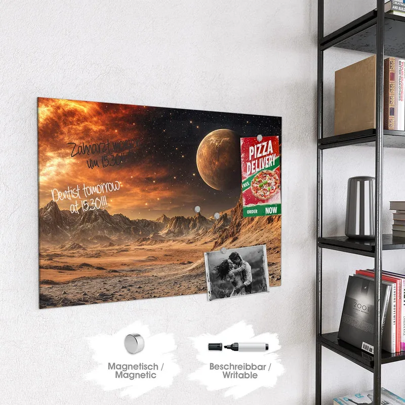 Magnettafel - Planet über der Wüste