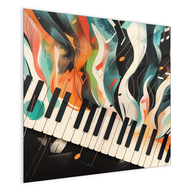 Magnettafel - Klavier in Farbwellen