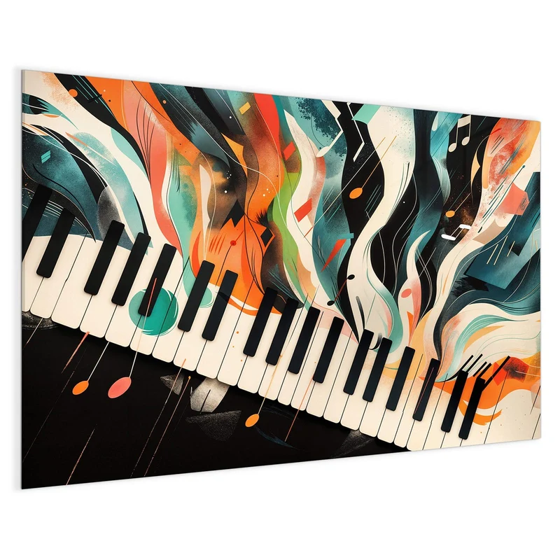Magnettafel - Klavier in Farbwellen