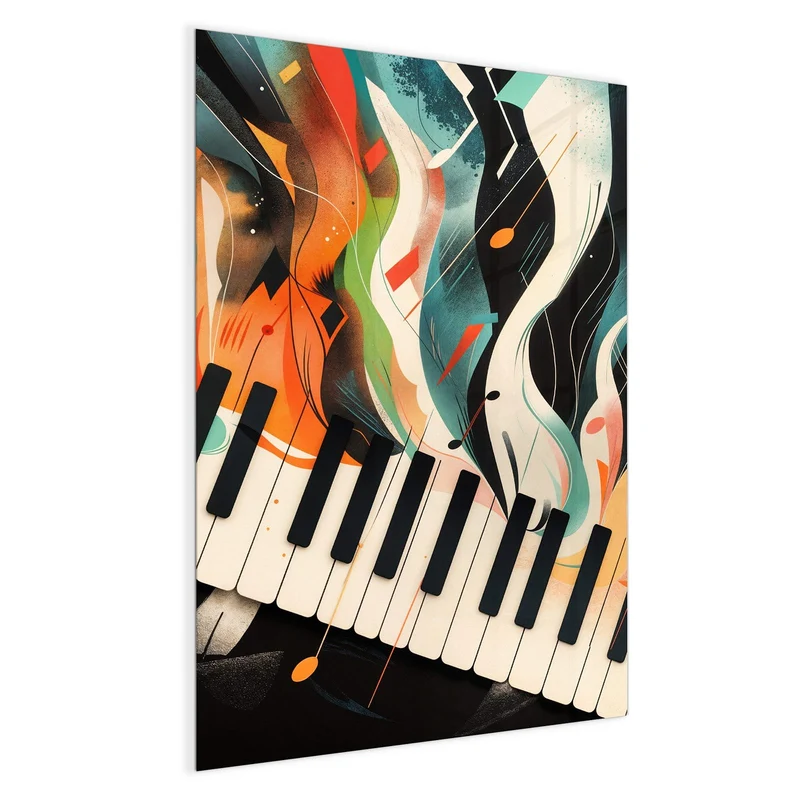 Magnettafel - Klavier in Farbwellen