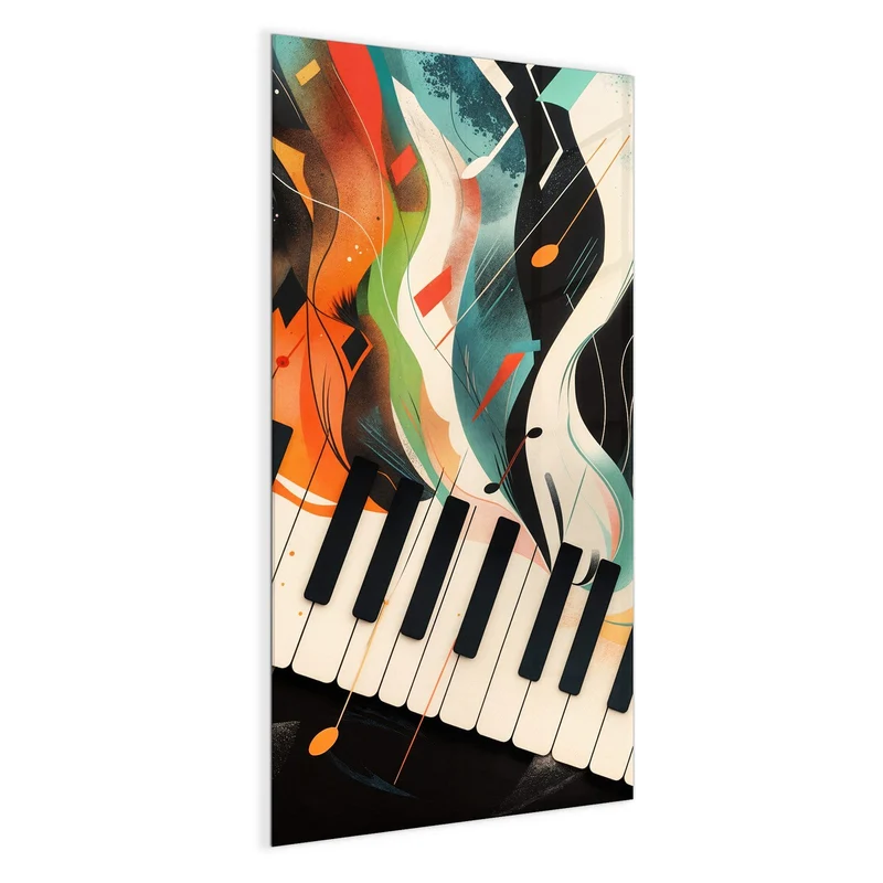 Magnettafel - Klavier in Farbwellen