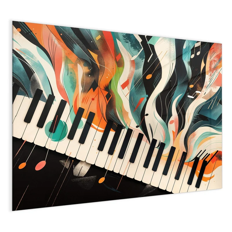 Magnettafel - Klavier in Farbwellen