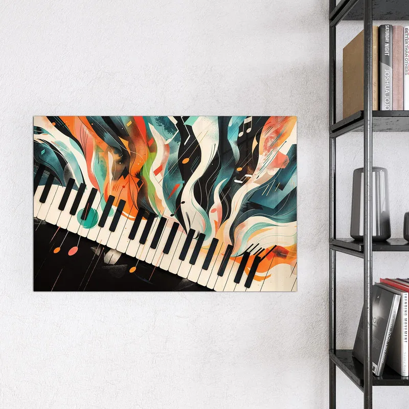 Magnettafel - Klavier in Farbwellen