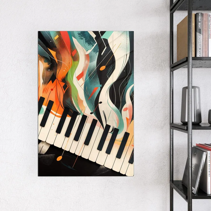 Magnettafel - Klavier in Farbwellen