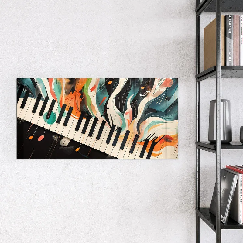 Magnettafel - Klavier in Farbwellen