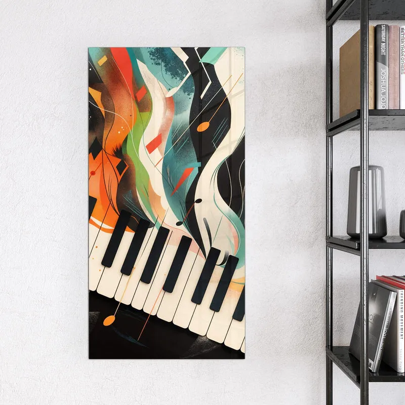 Magnettafel - Klavier in Farbwellen