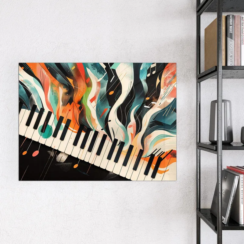 Magnettafel - Klavier in Farbwellen