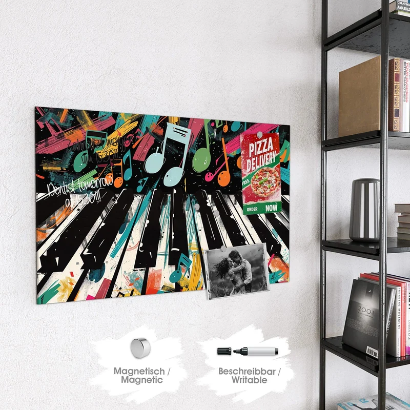 Magnettafel - Klaviertasten und Noten