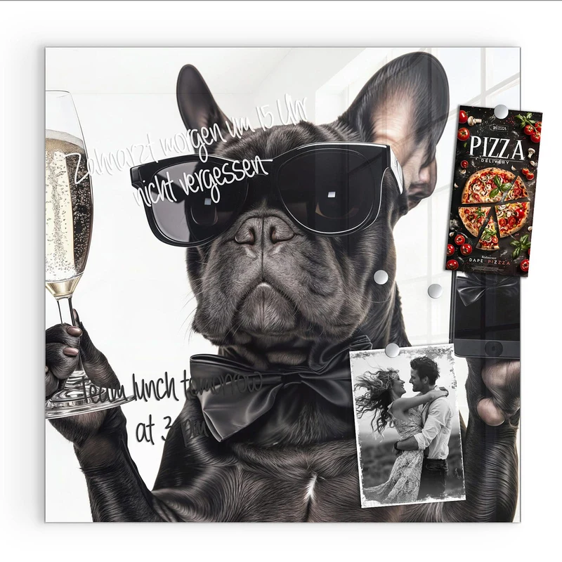 Magnettafel - Hund mit Sonnenbrille