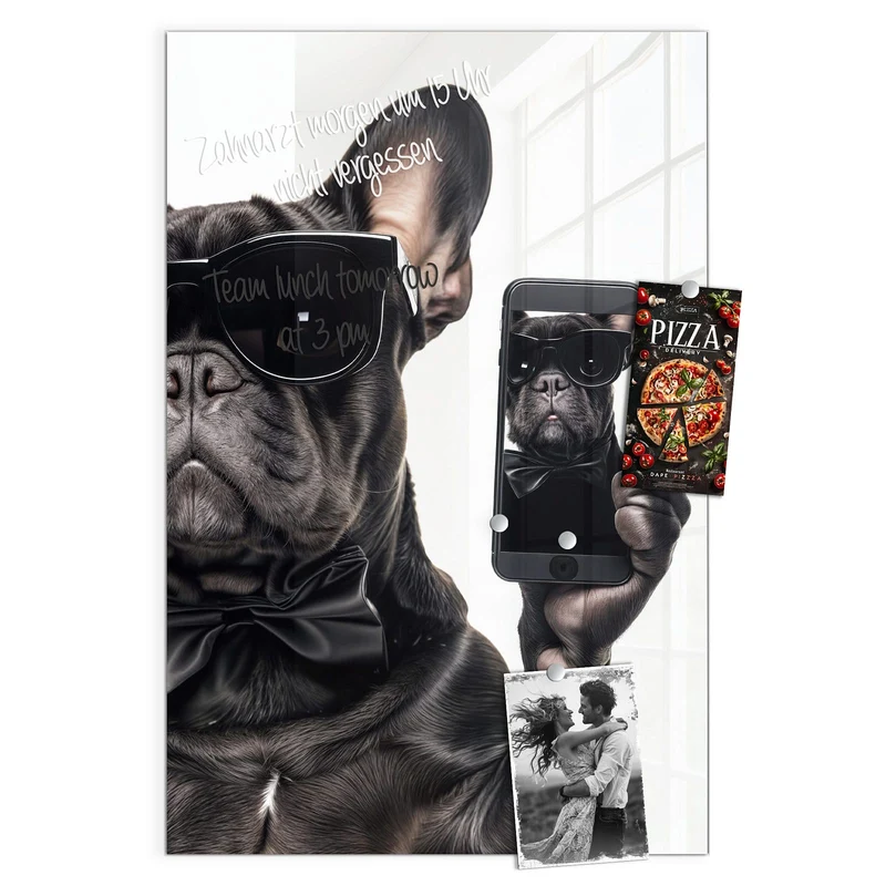 Magnettafel - Hund mit Sonnenbrille
