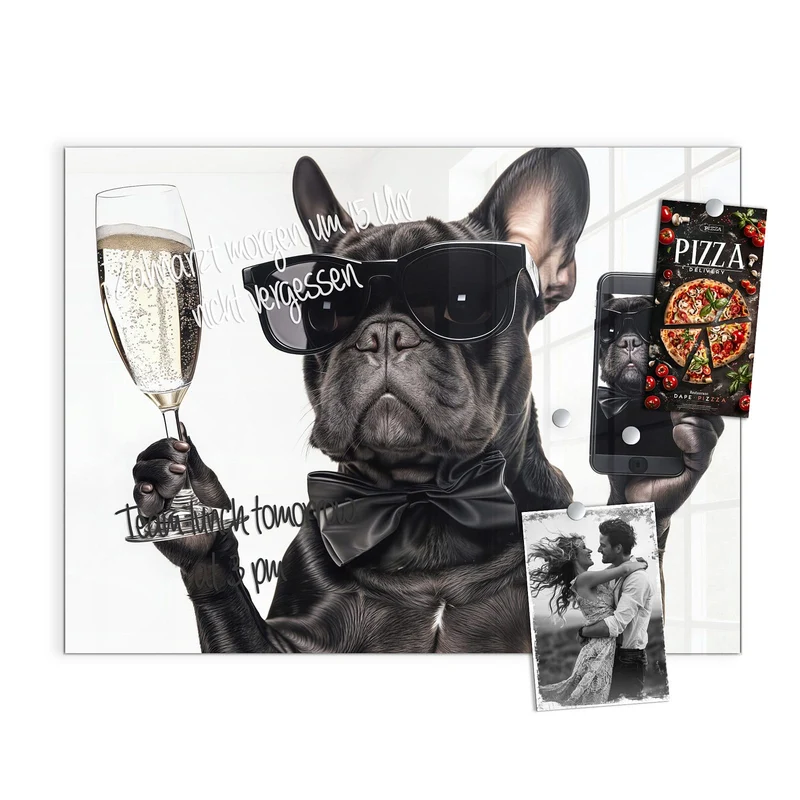 Magnettafel - Hund mit Sonnenbrille